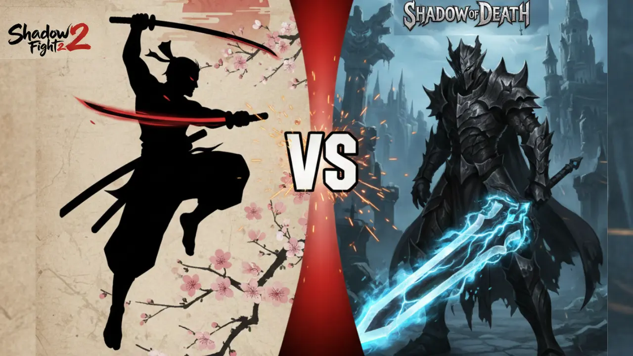 Shadow Fight 2 vs Shadow of Death: Complete Comparison 2026 1 Shadow Fight 2 vs Shadow of Death